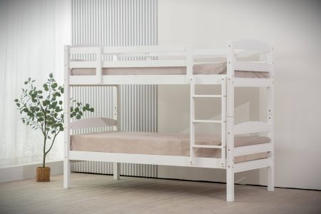 Cosmos White King Single Bunk Beds and Trundle
