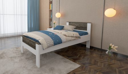 Denver Single Bed White and Grey