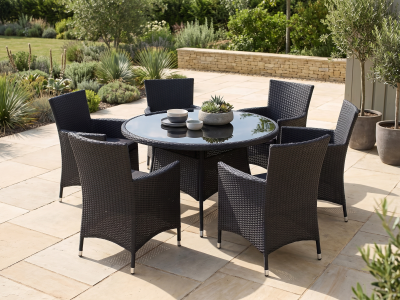 7 Piece PE Rattan 1500 Round Dining Set