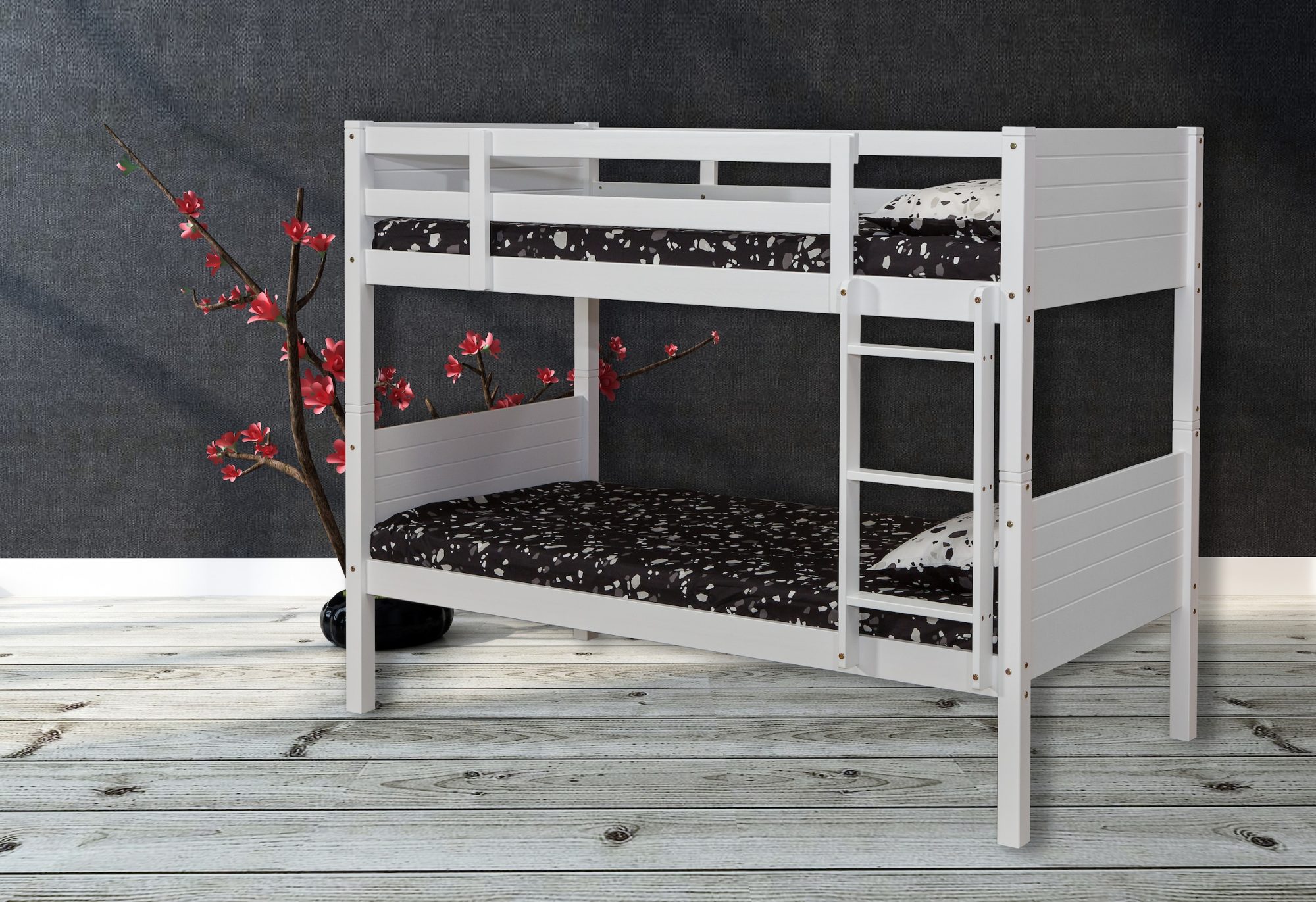 Jupiter White king Single Pine Bunk Beds NZ Lifestyle Imports