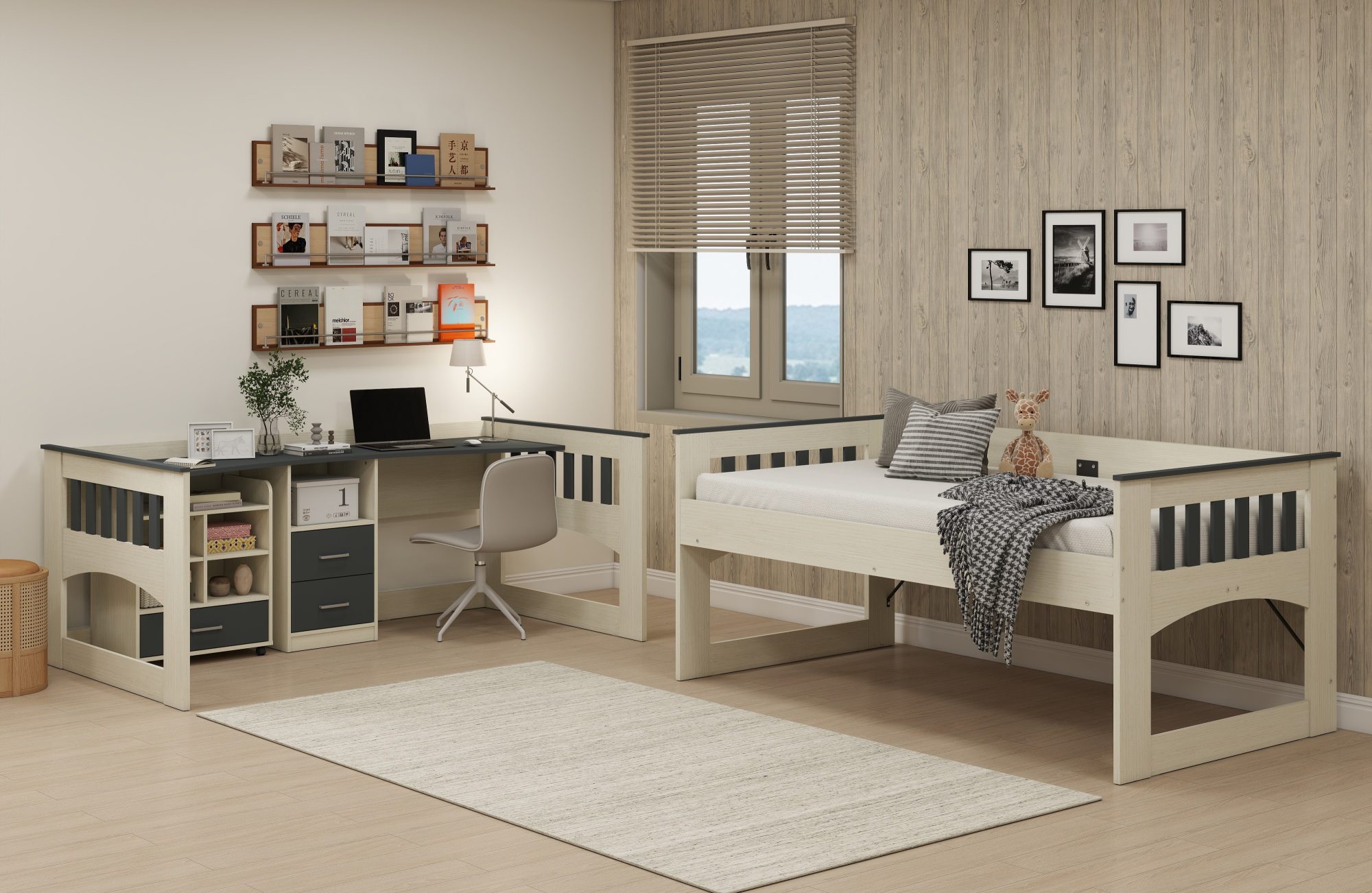 Miami King Single Loft Bunk & Mobile Side Unit