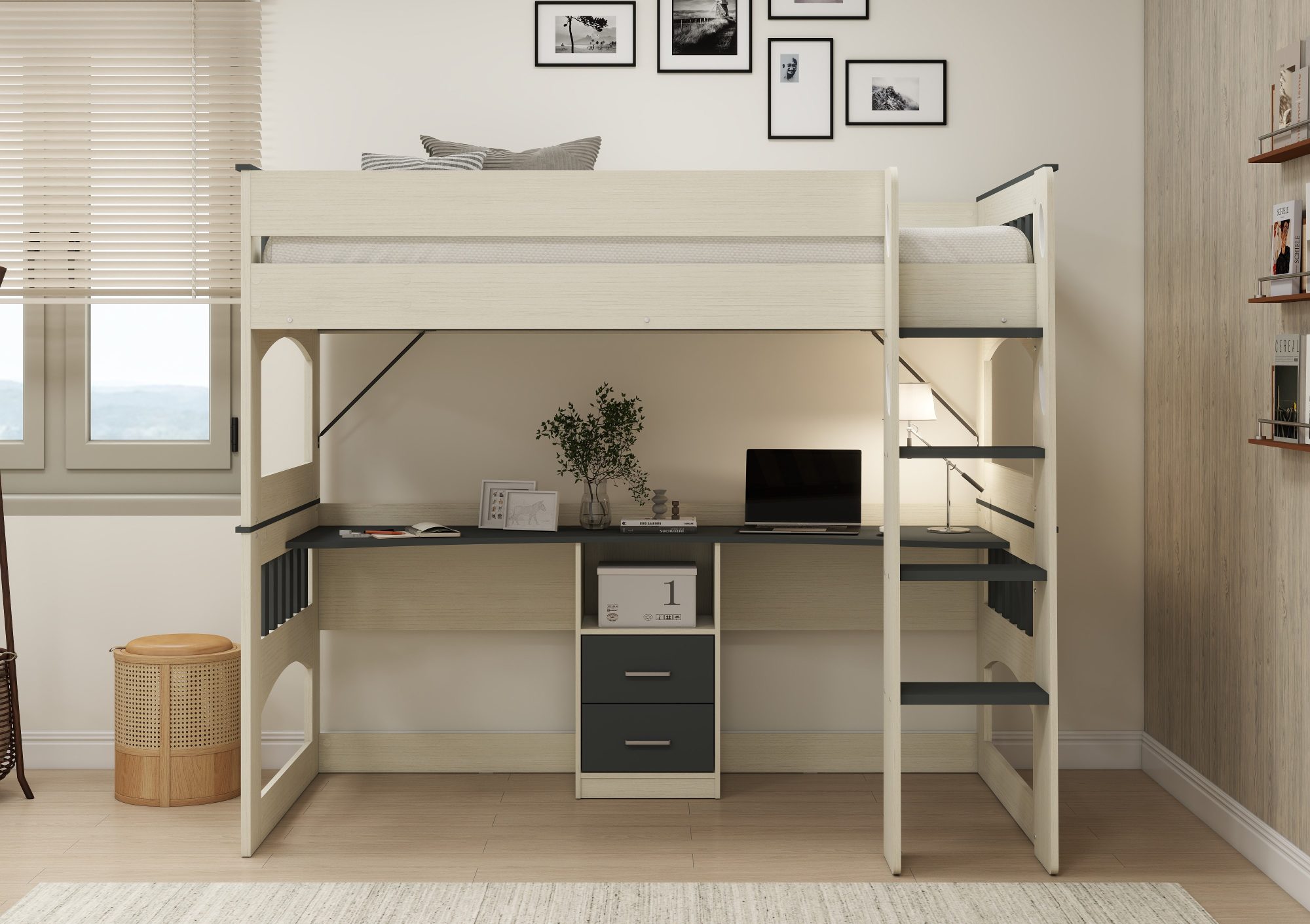 Miami King Single Loft Bunk